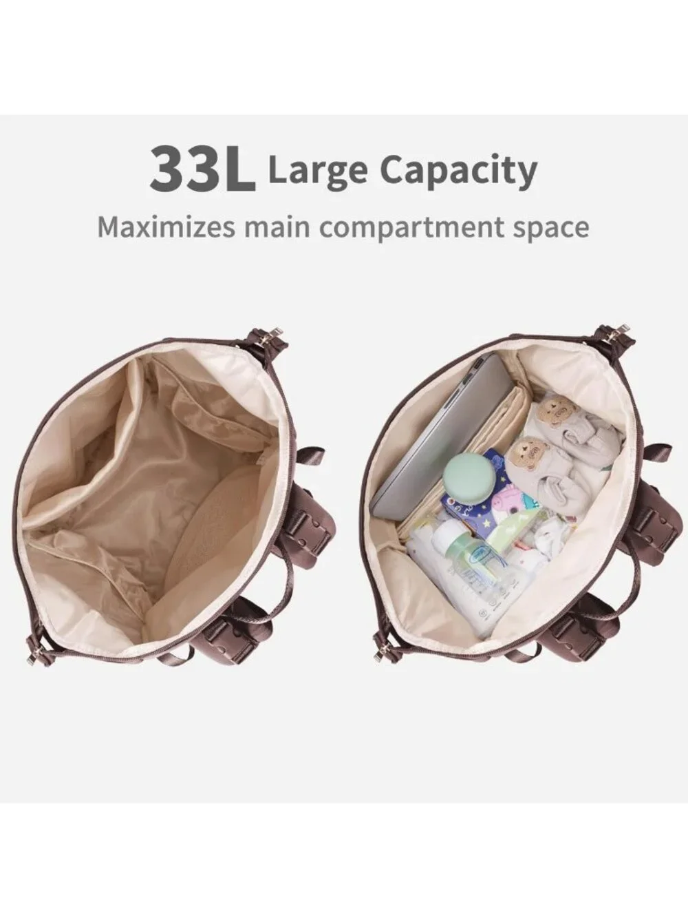 Stylish Neoprene Diaper Bag Backpack | Insulated Pockets & Changing Pad | Travel